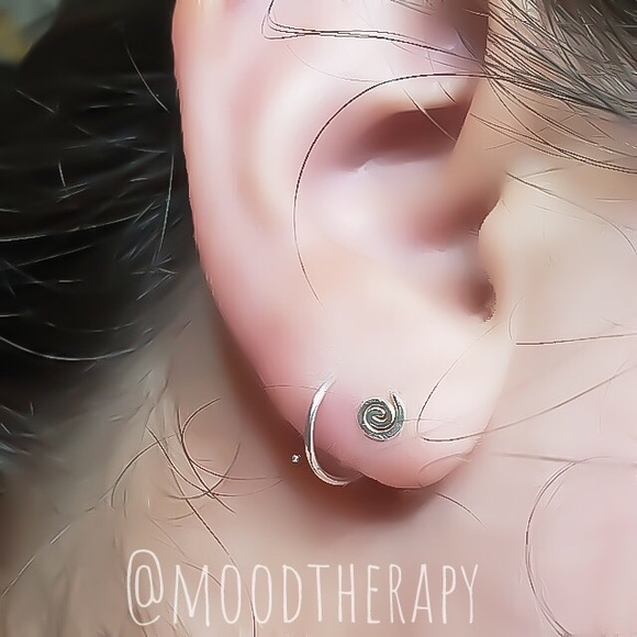 Moodtherapy Jewelry - 🌀 Spiral Orbital Hoop Earrings for 2 Piercings